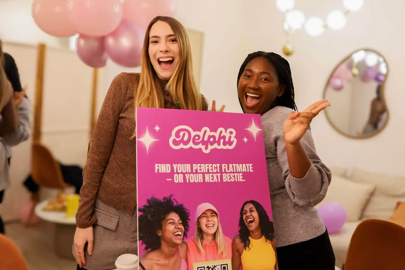 Women meeting at Delphi's London flatshare community launch party